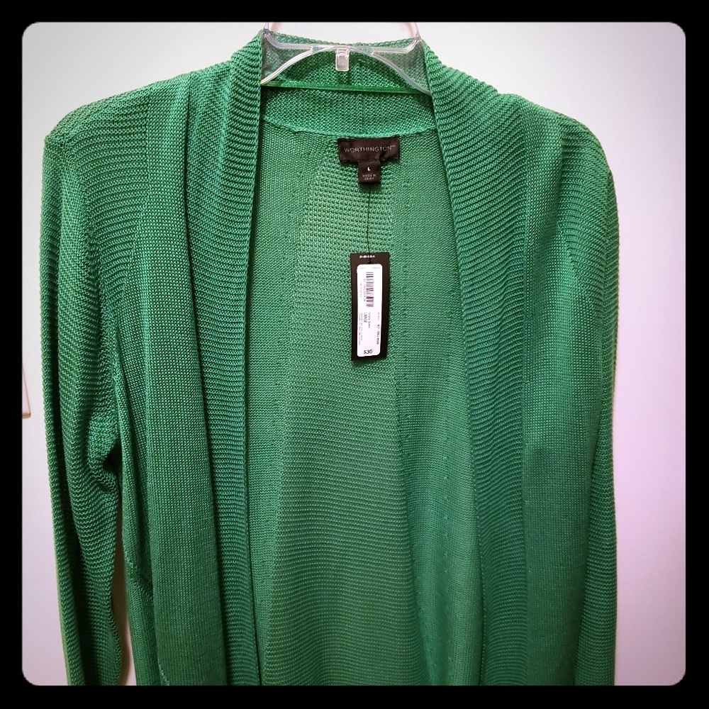 NWT Worthington Green Cardigan